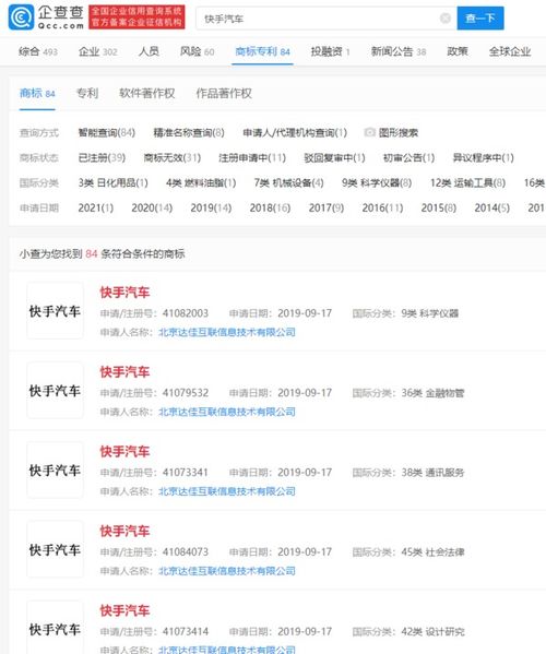 快手注冊“快手汽車”商標，計算機軟硬件技術開發助力短視頻巨頭跨界造車